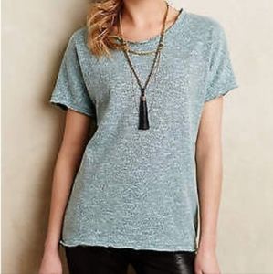 Anthropologie Toggery Pullover Terry Top Black Women's Size Large Made in USA